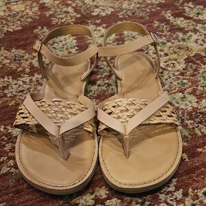 Toms Elegant Tan Woven Sandals